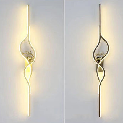 Aluminum Iron Silica Strip Deer Grille LED Wall Sconce Lamp