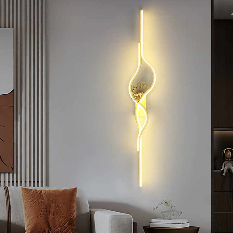 Aluminum Iron Silica Strip Deer Grille LED Wall Sconce Lamp