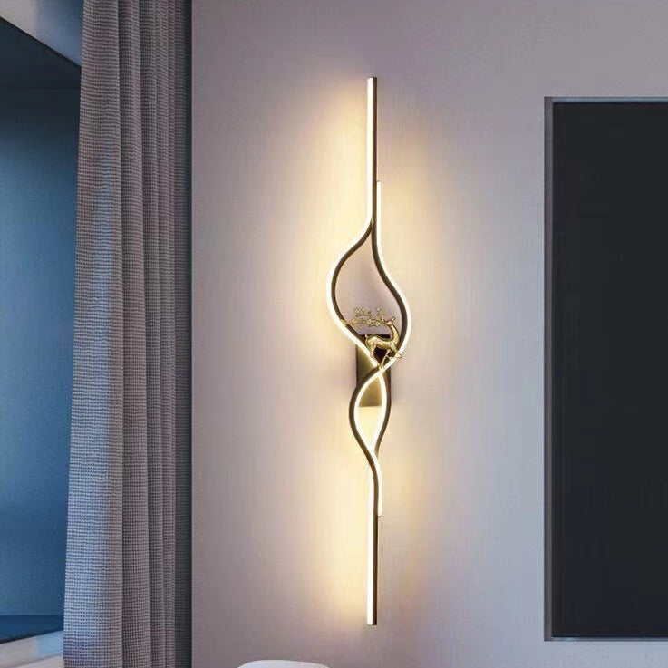 Aluminum Iron Silica Strip Deer Grille LED Wall Sconce Lamp