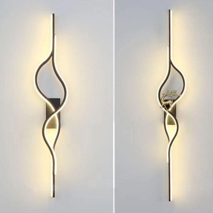Aluminum Iron Silica Strip Deer Grille LED Wall Sconce Lamp