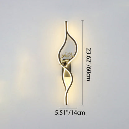 Aluminum Iron Silica Strip Deer Grille LED Wall Sconce Lamp