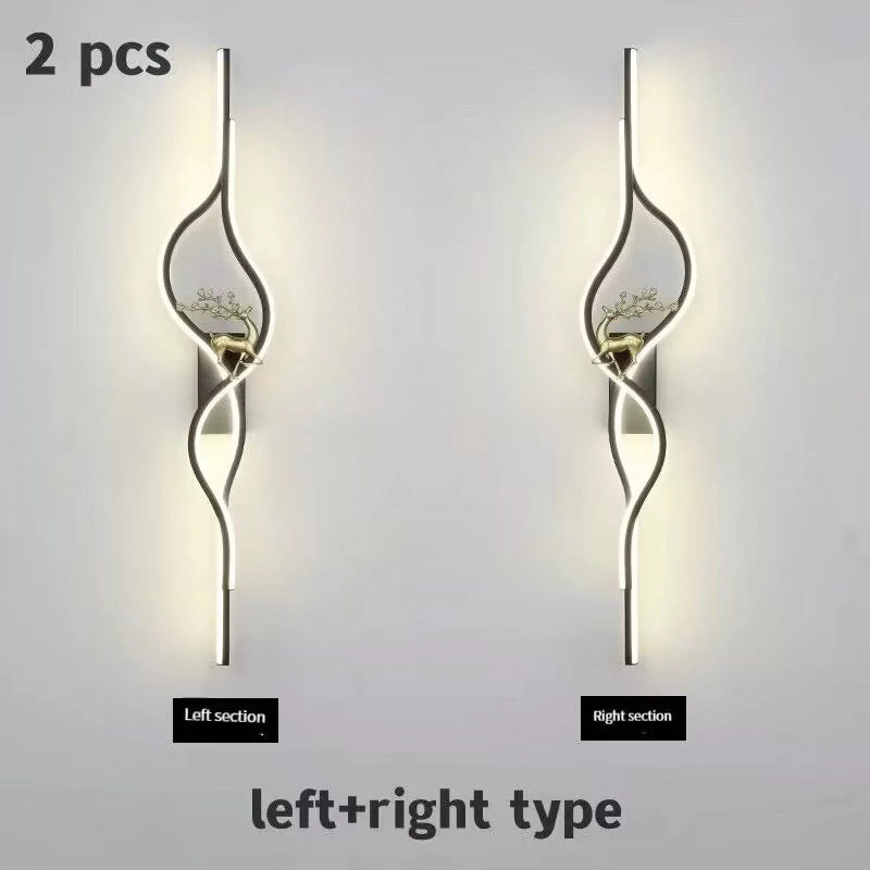 Aluminum Iron Silica Strip Deer Grille LED Wall Sconce Lamp