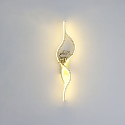 Aluminum Iron Silica Strip Deer Grille LED Wall Sconce Lamp