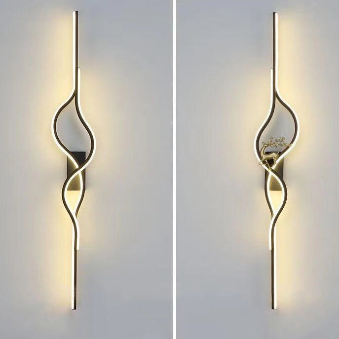 Aluminum Iron Silica Strip Deer Grille LED Wall Sconce Lamp