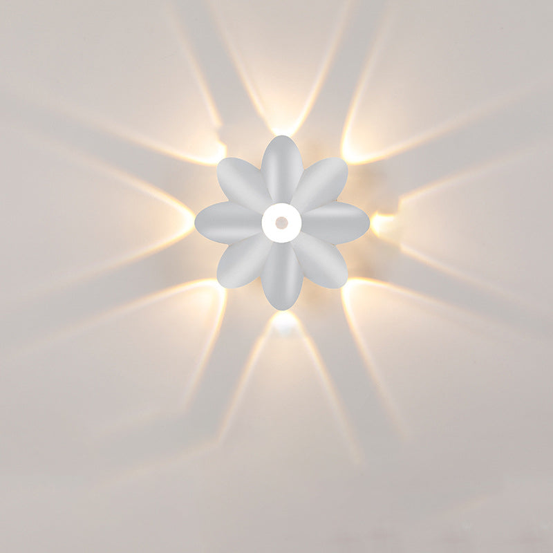 Scandinavian Aluminum Acrylic Flower LED Wall Sconce Lamp