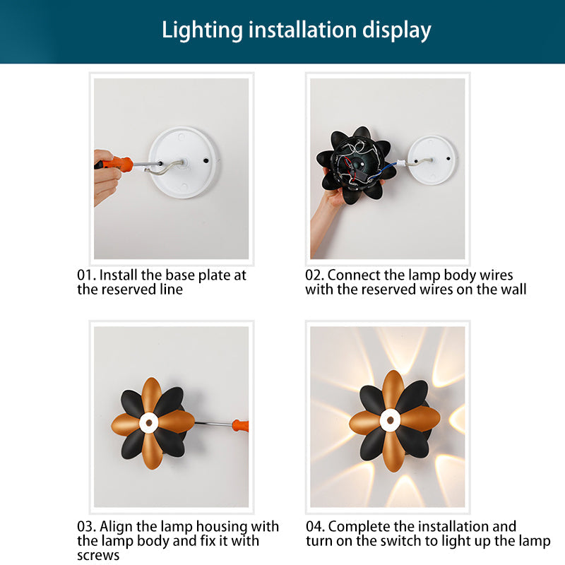 Scandinavian Aluminum Acrylic Flower LED Wall Sconce Lamp