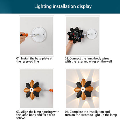Scandinavian Aluminum Acrylic Flower LED Wall Sconce Lamp