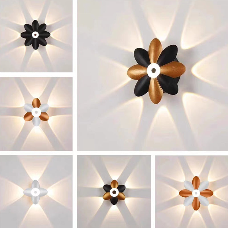 Scandinavian Aluminum Acrylic Flower LED Wall Sconce Lamp