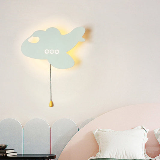 Battery Star Animal Cartoon Pull Chain LED Wall Sconce Lamp
