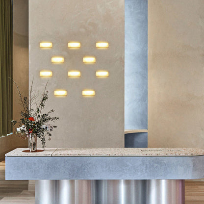 Simplicity Marble Iron Rectangular LED Wall Sconce Lamp