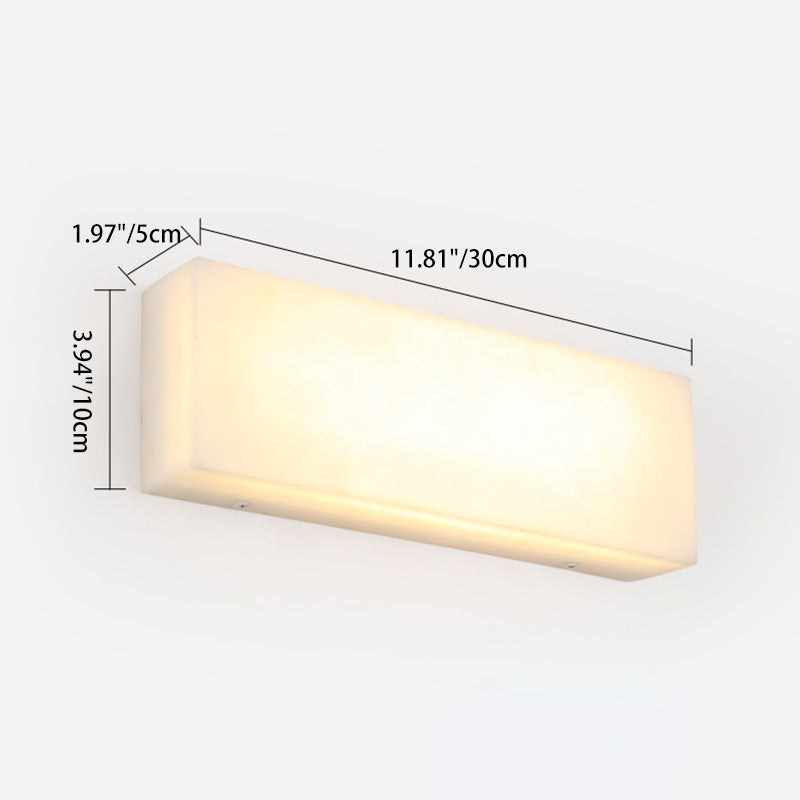 Simplicity Marble Iron Rectangular LED Wall Sconce Lamp