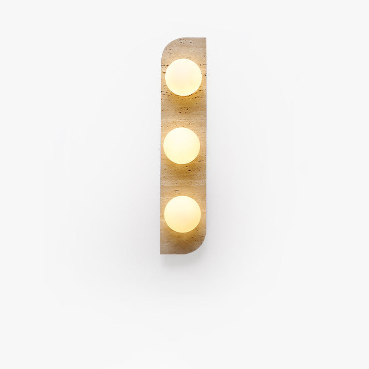 Travertine Glass Strip Ball 1/2/3 Light Wall Sconce Lamp