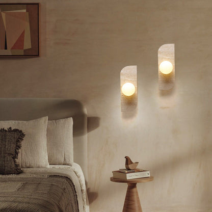 Travertine Glass Strip Ball 1/2/3 Light Wall Sconce Lamp