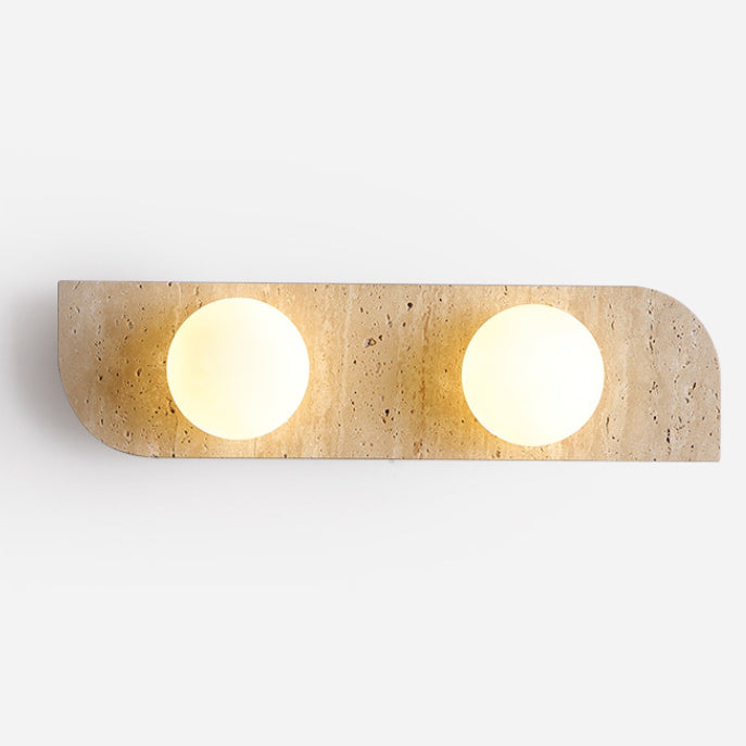 Travertine Glass Strip Ball 1/2/3 Light Wall Sconce Lamp