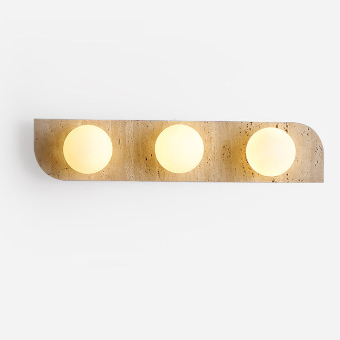 Travertine Glass Strip Ball 1/2/3 Light Wall Sconce Lamp