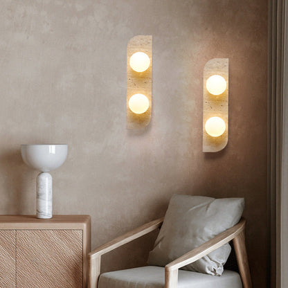 Travertine Glass Strip Ball 1/2/3 Light Wall Sconce Lamp