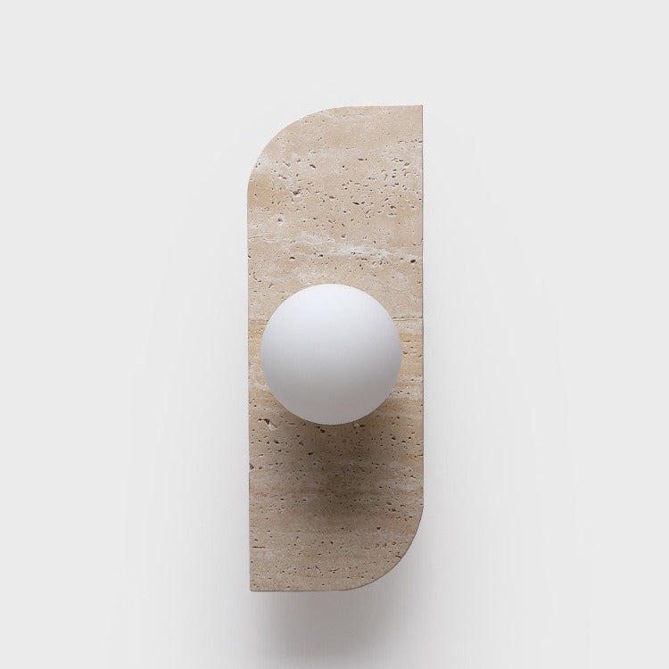 Travertine Glass Strip Ball 1/2/3 Light Wall Sconce Lamp
