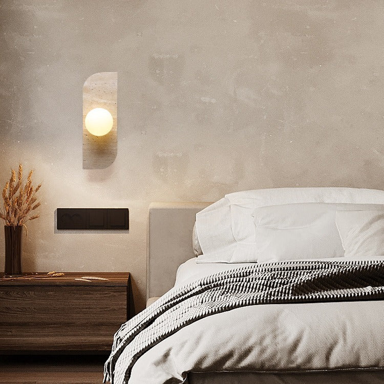 Travertine Glass Strip Ball 1/2/3 Light Wall Sconce Lamp