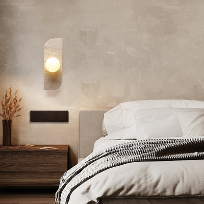 Travertine Glass Strip Ball 1/2/3 Light Wall Sconce Lamp