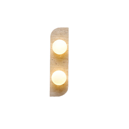 Travertine Glass Strip Ball 1/2/3 Light Wall Sconce Lamp