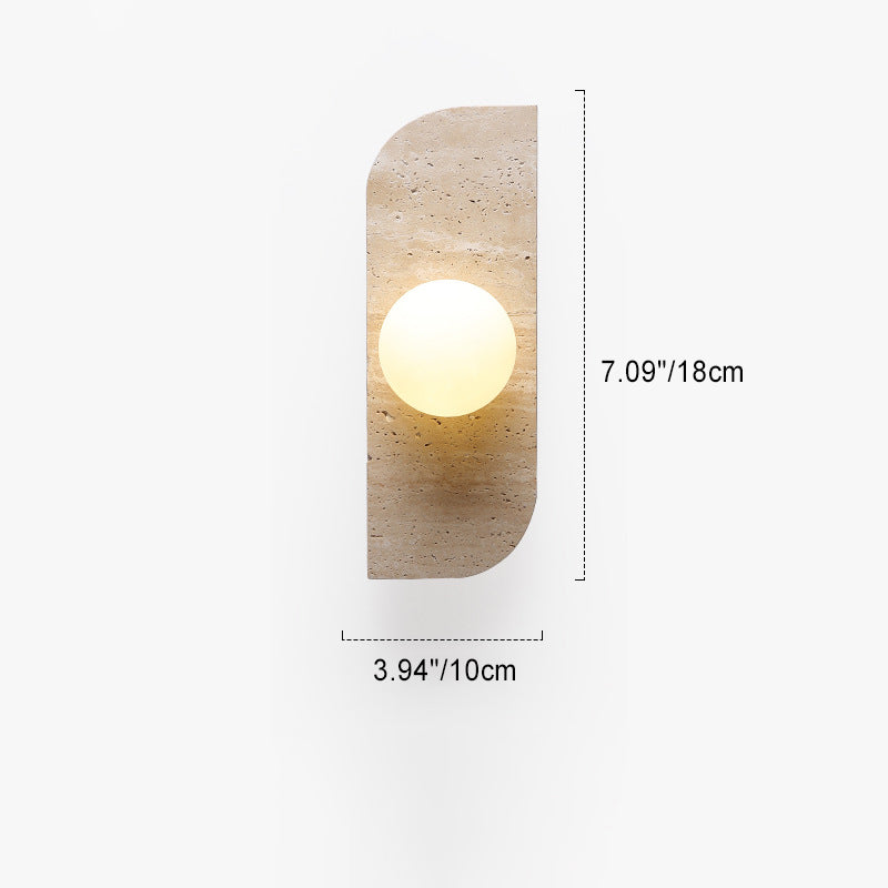 Travertine Glass Strip Ball 1/2/3 Light Wall Sconce Lamp