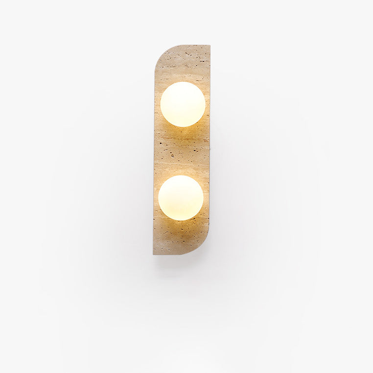 Travertine Glass Strip Ball 1/2/3 Light Wall Sconce Lamp