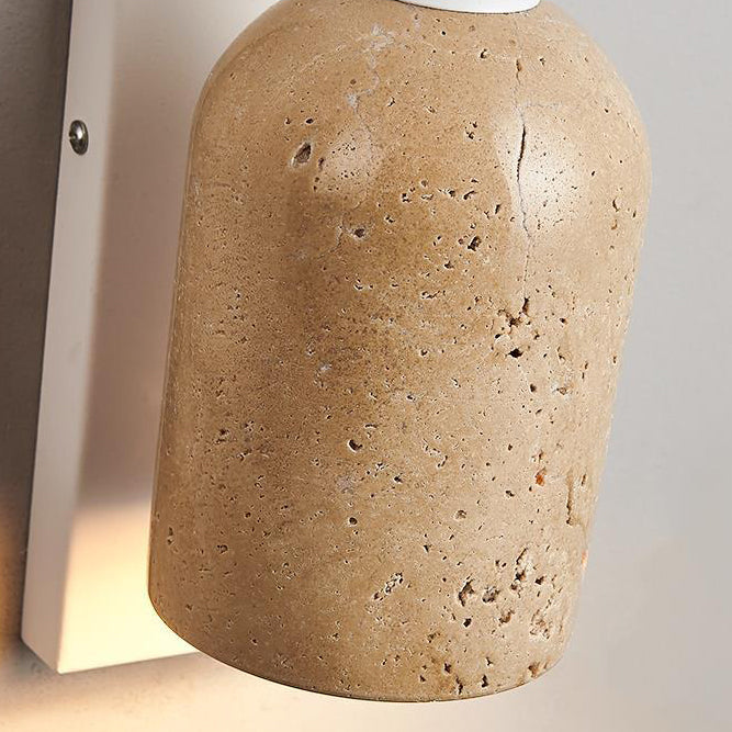 Japanese Walnut Cylinder 1-Light Wall Sconce Lamp