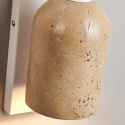 Japanese Walnut Cylinder 1-Light Wall Sconce Lamp