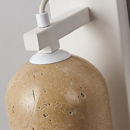 Japanese Walnut Cylinder 1-Light Wall Sconce Lamp