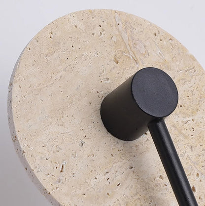 Minimalist Travertine Iron Round Long LED Wall Sconce Lamp