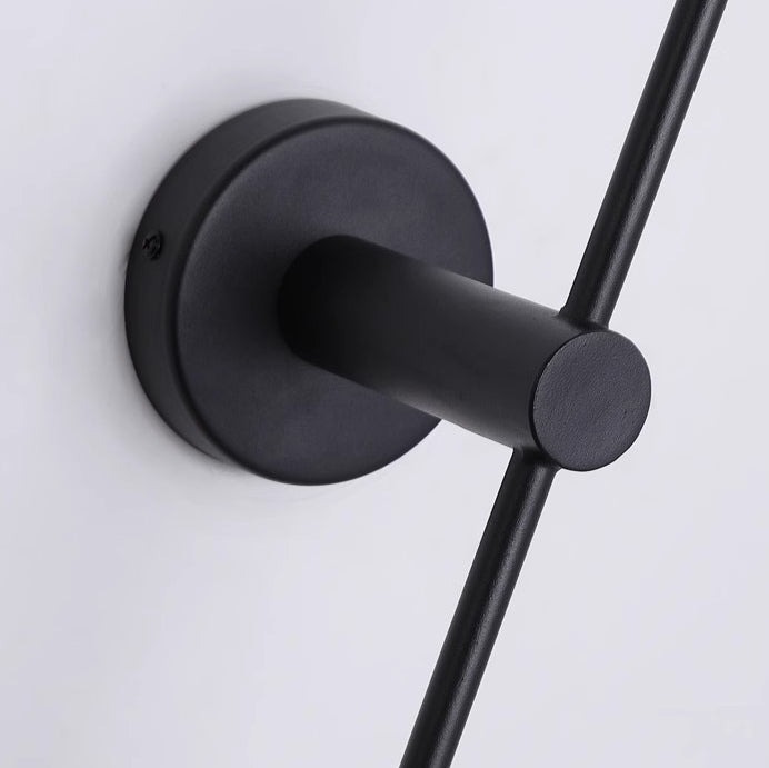 Minimalist Travertine Iron Round Long LED Wall Sconce Lamp