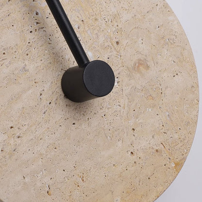 Minimalist Travertine Iron Round Long LED Wall Sconce Lamp