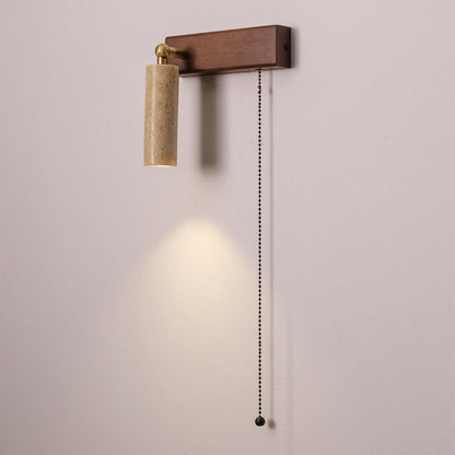 Travertine Spotlight Pull Chain LED Wall Sconce Lamp