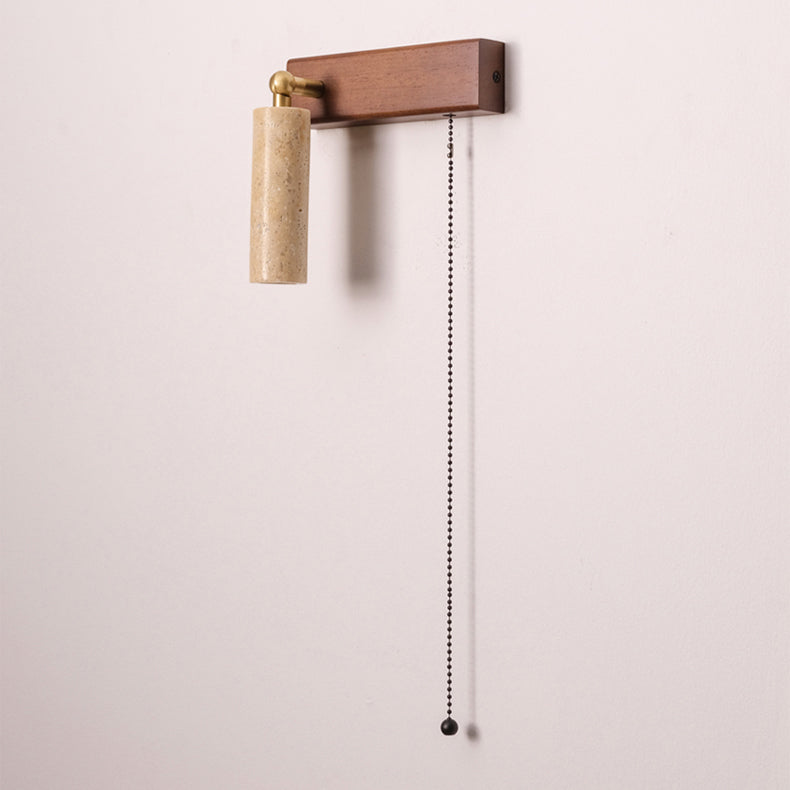 Travertine Spotlight Pull Chain LED Wall Sconce Lamp