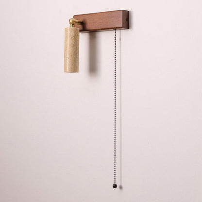 Travertine Spotlight Pull Chain LED Wall Sconce Lamp