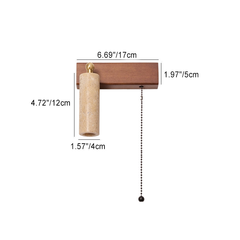 Travertine Spotlight Pull Chain LED Wall Sconce Lamp