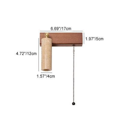 Travertine Spotlight Pull Chain LED Wall Sconce Lamp