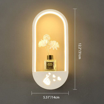 Iron PVC Elliptical Perfume Swan LED Wall Sconce Lamp