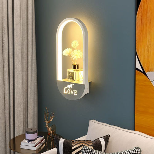 Iron PVC Elliptical Perfume Swan LED Wall Sconce Lamp