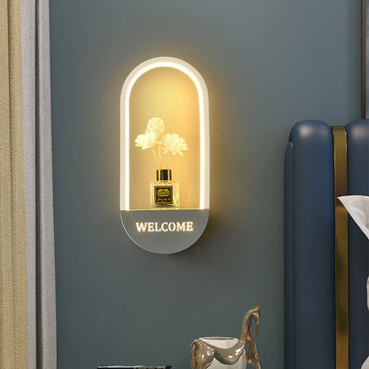 Iron PVC Elliptical Perfume Swan LED Wall Sconce Lamp
