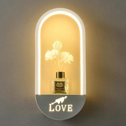 Iron PVC Elliptical Perfume Swan LED Wall Sconce Lamp