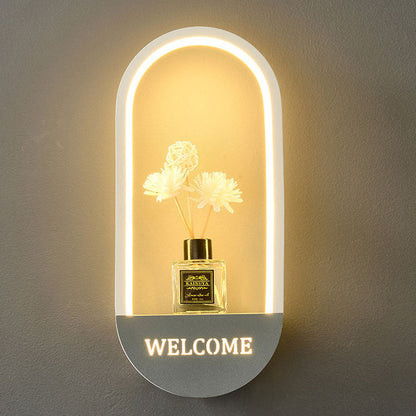 Iron PVC Elliptical Perfume Swan LED Wall Sconce Lamp