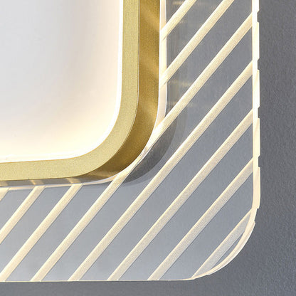 Simplicity PVC Square Round Striped LED Wall Sconce Lamp