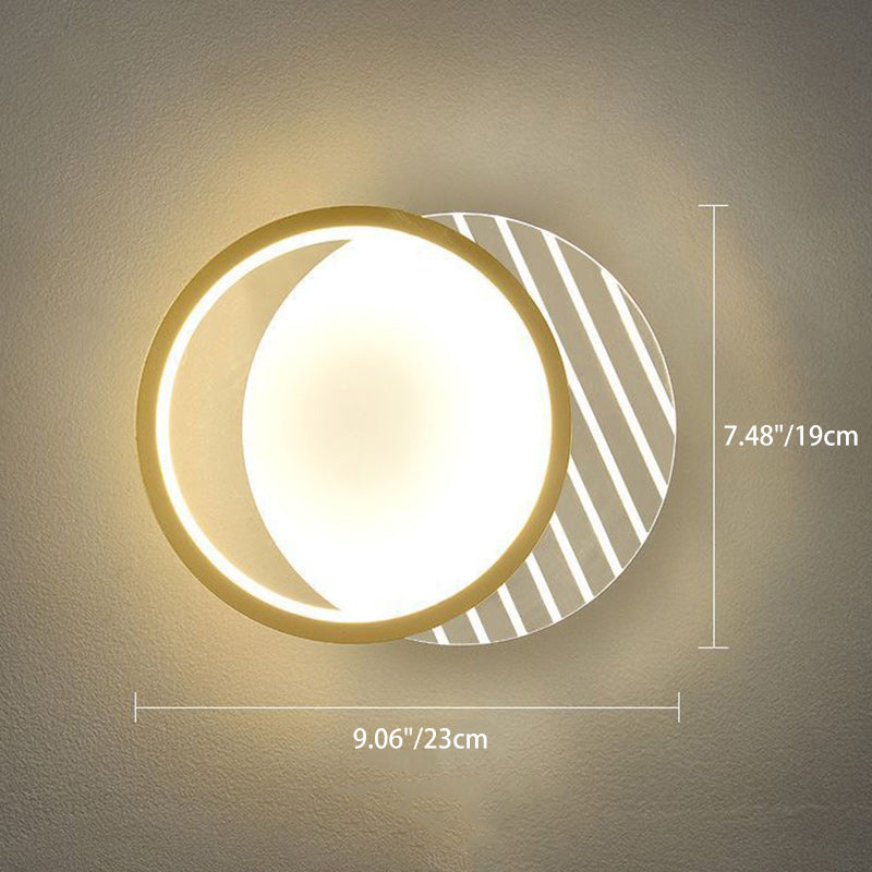 Simplicity PVC Square Round Striped LED Wall Sconce Lamp