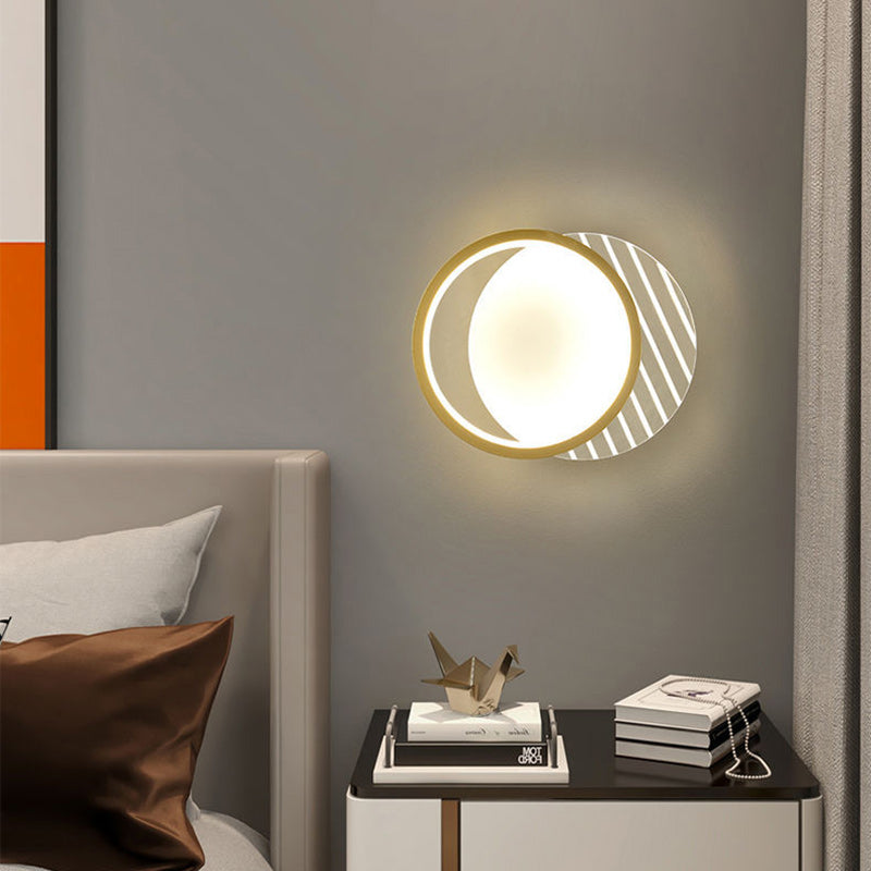 Simplicity PVC Square Round Striped LED Wall Sconce Lamp