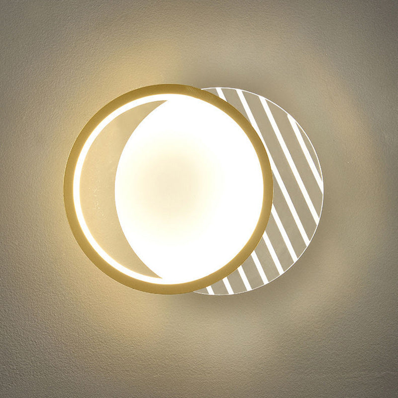 Simplicity PVC Square Round Striped LED Wall Sconce Lamp