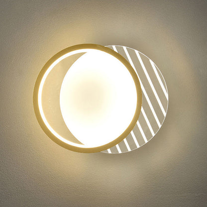 Simplicity PVC Square Round Striped LED Wall Sconce Lamp