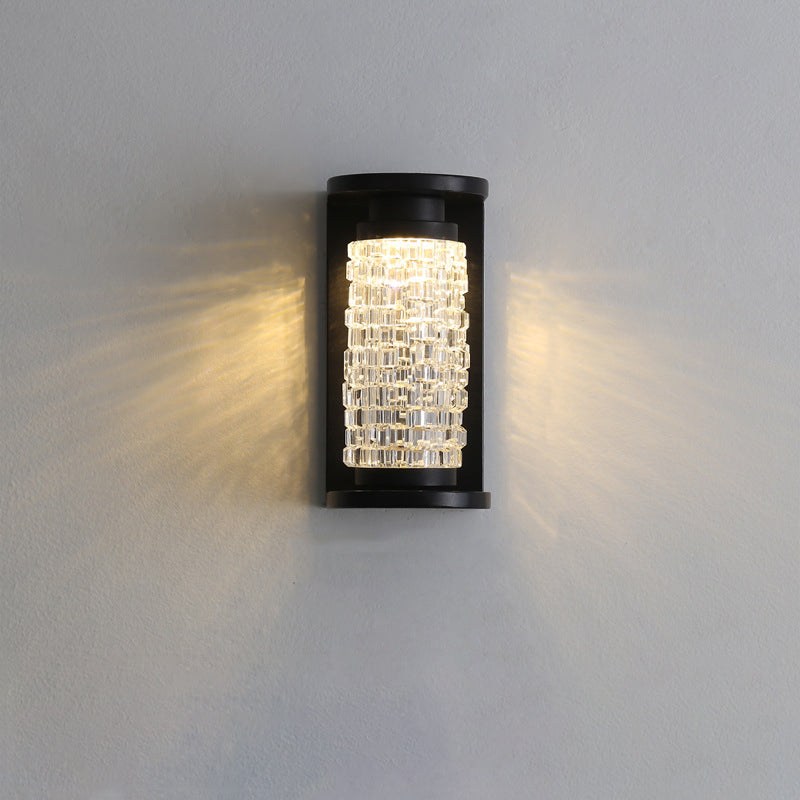 Waterproof Imitation Crystal Cylinder LED Wall Sconce Lamp