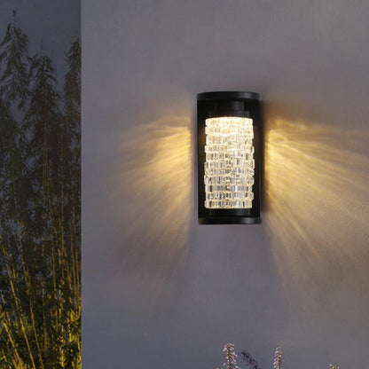 Waterproof Imitation Crystal Cylinder LED Wall Sconce Lamp