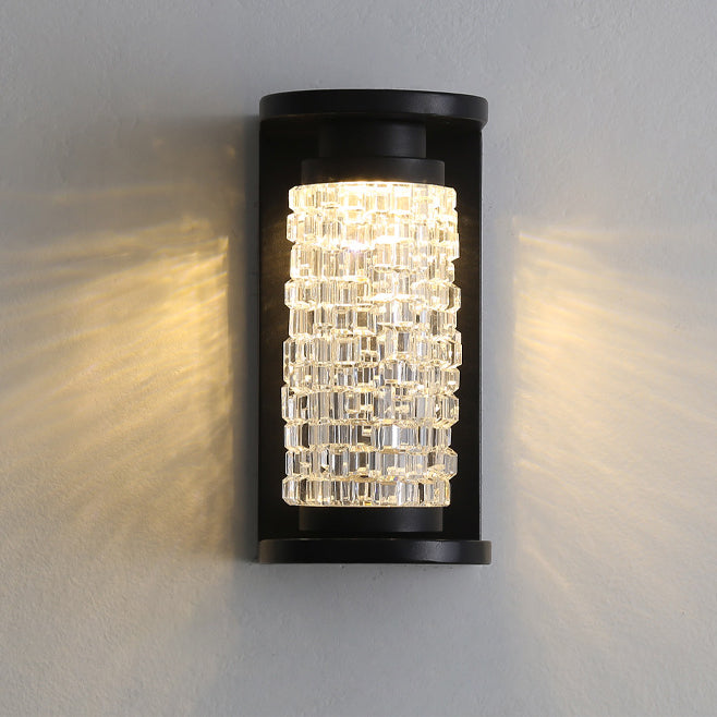 Waterproof Imitation Crystal Cylinder LED Wall Sconce Lamp
